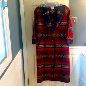 Pendleton Women's small Southwestern Blanket Wool Duster Coat
